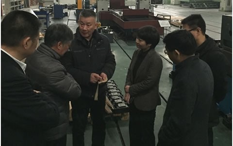 浦江縣委副書記、代縣長(zhǎng)俞佩芬一行考察杭機(jī)股份